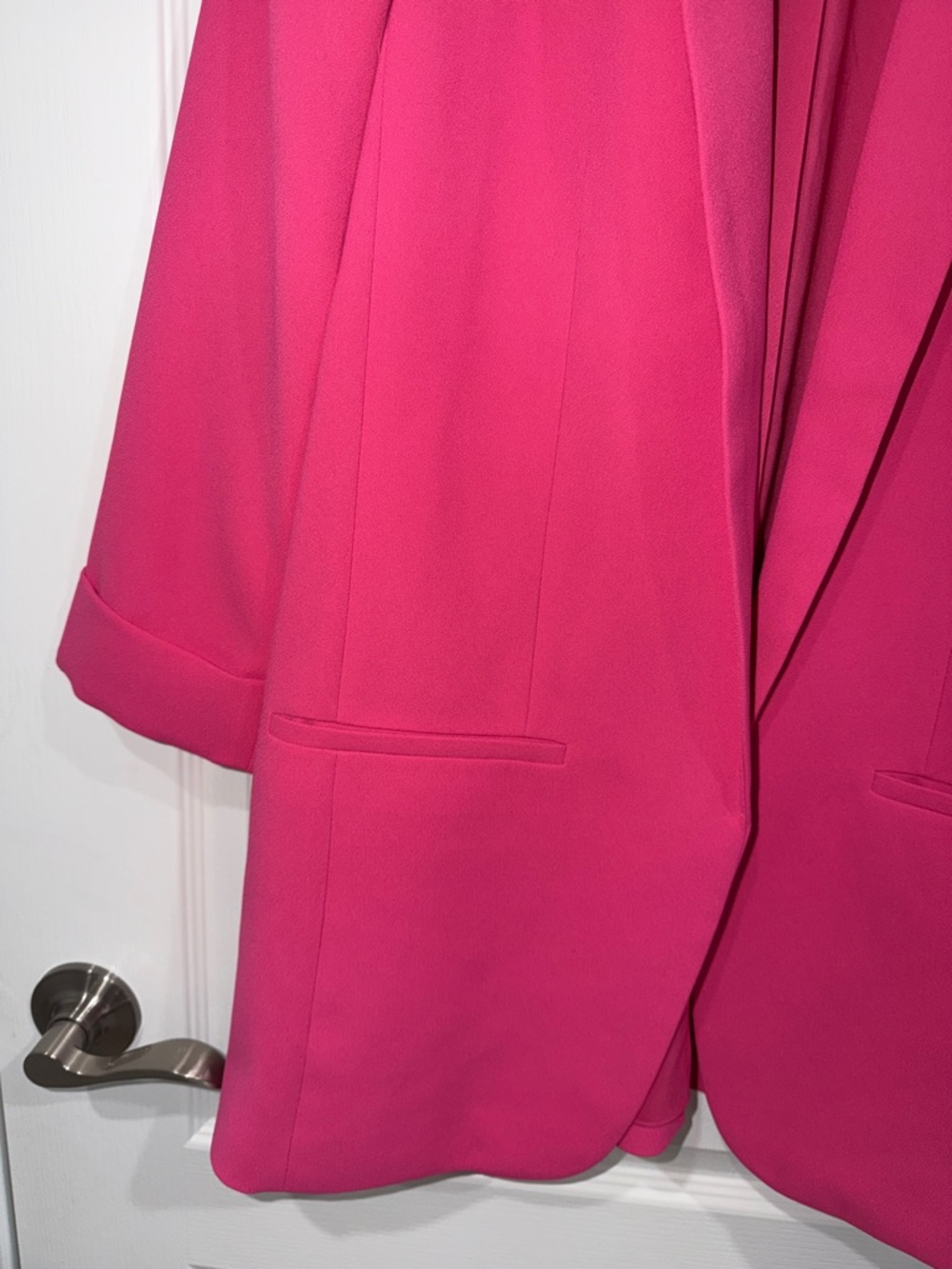 Express Women's hot pink Open-Front Blazer NWT 3/4 length sleeves medium - Picture 2 of 8